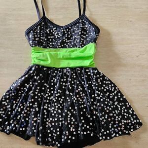 Costume gallery child medium pre loved gorgeous black and neon dance costume jaz